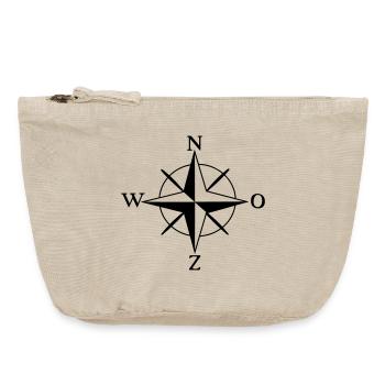 Kompass Nordost West Süd - Vintage Reißverschluss-Täschchen (18 x 21 cm) - Vintage Sand  - Vorne