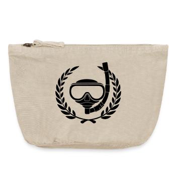 Schnorchelbrille im Lorbeerkranz - Vintage Reißverschluss-Täschchen (18 x 21 cm) - Vintage Sand  - Vorne