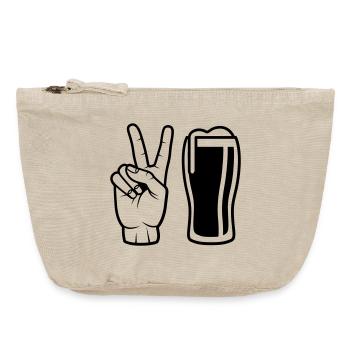 Commander de la bière - Pochette zippée vintage 18 x 21 cm - sable vintage  - Devant