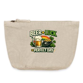 Bierglück Perfekter Tag - Vintage Reißverschluss-Täschchen (18 x 21 cm) - Vintage Sand  - Vorne