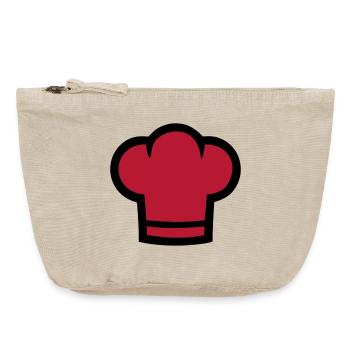 Chef's Hat Baker Pastry Chef Pizzeria Logo Gastro - Vintage Zip Pouch 18 x 21 cm - vintage sand  - Front