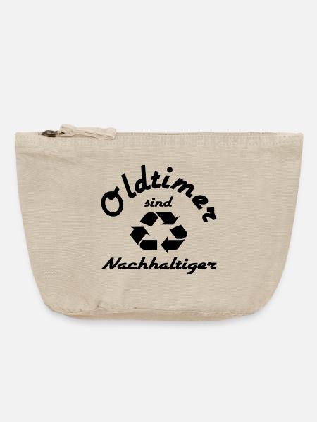 Oldtimer sind Nachhaltiger - Vintage Reißverschluss-Täschchen (18 x 21 cm) - Vintage Sand