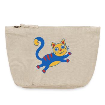 Colorful Cat Magic Leap - Vintage Zip Pouch 18 x 21 cm - vintage sand  - Front