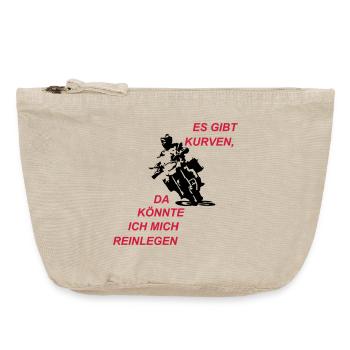 Es gibt Kurven - Vintage Reißverschluss-Täschchen (18 x 21 cm) - Vintage Sand  - Vorne
