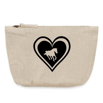 Horses, horse, riding, pony, cowboy, trot, Gallop - Vintage Zip Pouch 18 x 21 cm - vintage sand  - Front