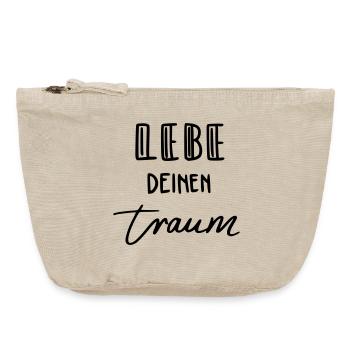 Lebe deinen Traum - Vintage Reißverschluss-Täschchen (18 x 21 cm) - Vintage Sand  - Vorne
