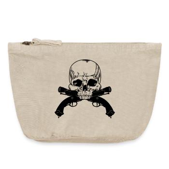 Totenkopfpistolen-Duell - Vintage Reißverschluss-Täschchen (18 x 21 cm) - Vintage Sand  - Vorne