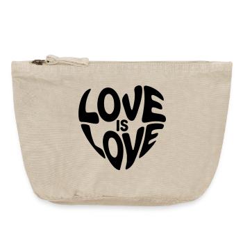 Liebe ist Liebesherz - Meaningful Pride Design - Vintage Reißverschluss-Täschchen (18 x 21 cm) - Vintage Sand  - Vorne