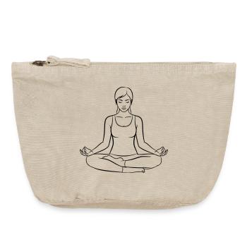 Meditating Woman in Lotus – Yoga & Mindfulness - Vintage Zip Pouch 18 x 21 cm - vintage sand  - Front