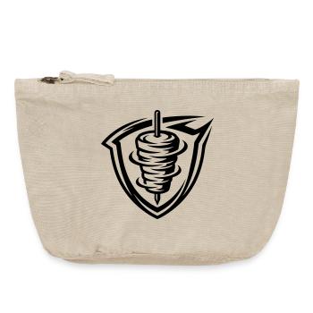 Brochette de doner kebab - Pochette zippée vintage 18 x 21 cm - sable vintage  - Devant