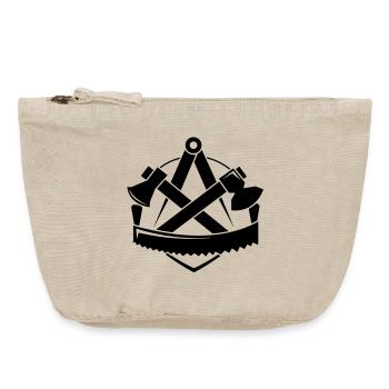 Zimmerer-Logo, Zunftzeichen - Vintage Reißverschluss-Täschchen (18 x 21 cm) - Vintage Sand  - Vorne