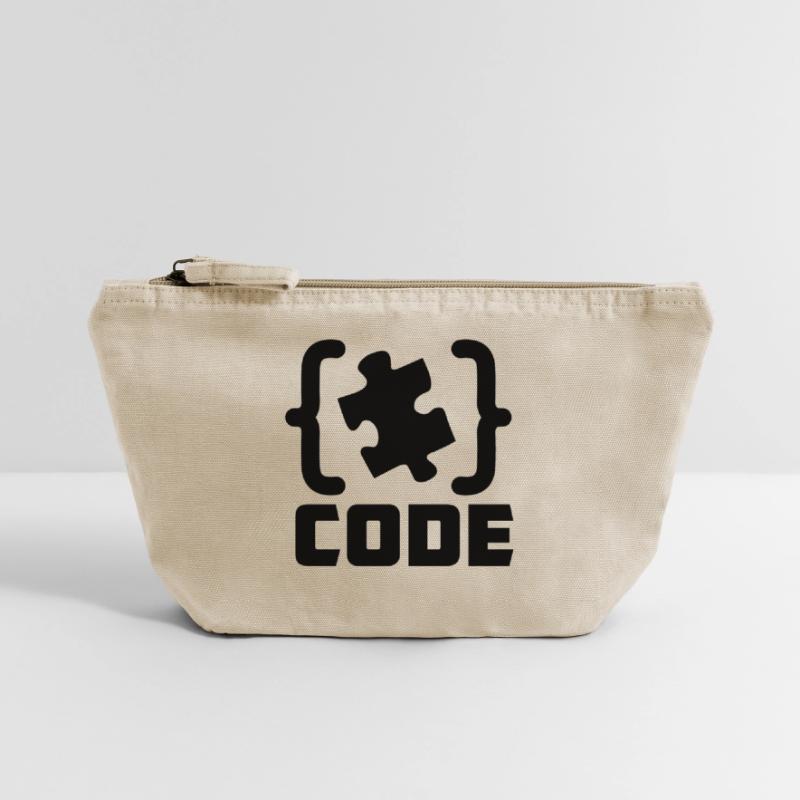 programmeur Code résolution de pièces de puzzle Pochette zippée vintage 18 x 21 cm