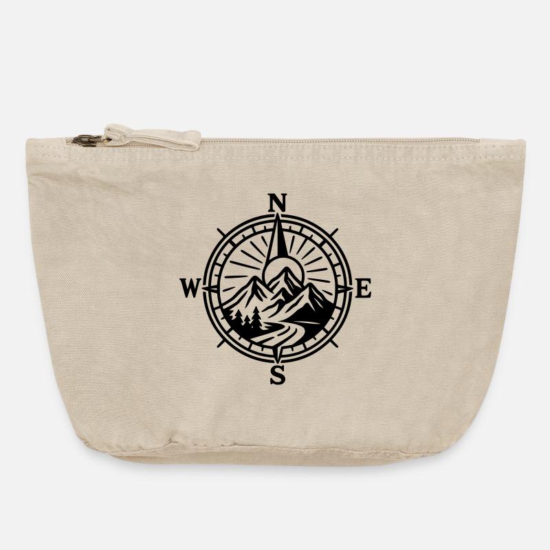 Nature Compass - Vintage Zip Pouch 18 x 21 cm - vintage sand 