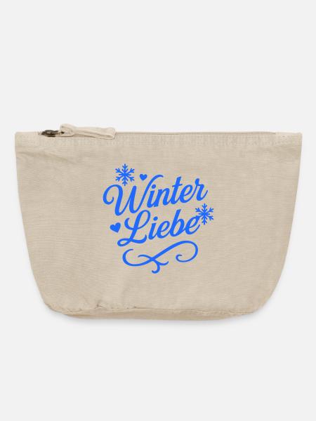 Winter Liebe Spruch - Vintage Reißverschluss-Täschchen (18 x 21 cm) - Vintage Sand