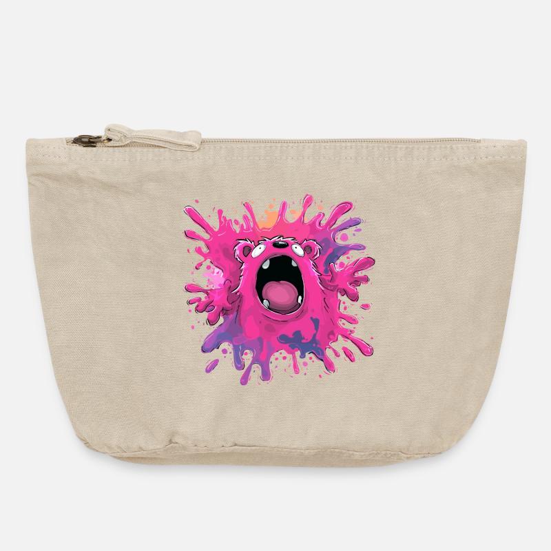 Explosion de couleurs Monster - Pochette zippée vintage 18 x 21 cm - sable vintage 