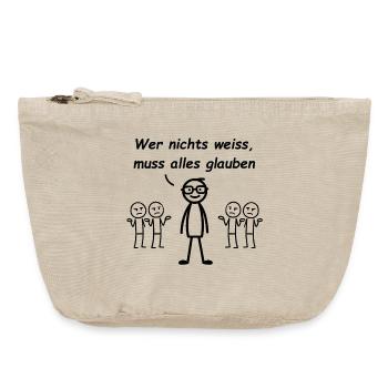Wer nichts weiß, muss alles glauben - Vintage Reißverschluss-Täschchen (18 x 21 cm) - Vintage Sand  - Vorne