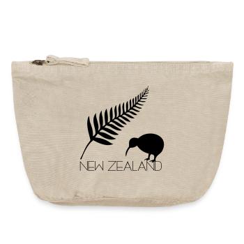 New Zealand Boating and Kiwi - Vintage Zip Pouch 18 x 21 cm - vintage sand  - Front