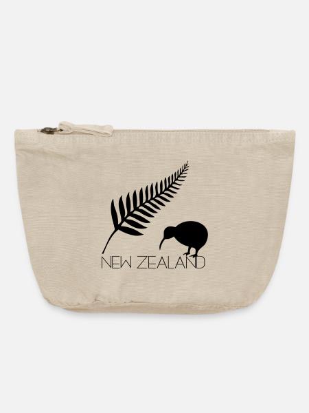 Neuseeland Bootfahren und Kiwi - Vintage Reißverschluss-Täschchen (18 x 21 cm) - Vintage Sand 