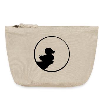 night moon evening cliff round circle silhouette quie - Vintage Zip Pouch 18 x 21 cm - vintage sand  - Front