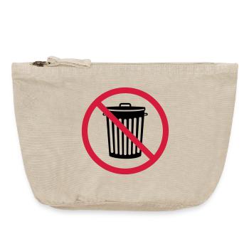 interdit schild zone pas tonne muelle - Pochette zippée vintage 18 x 21 cm - sable vintage  - Devant