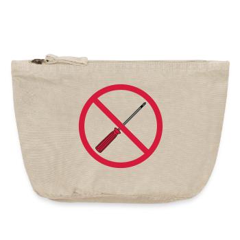 no screwdrivers forbidden sign mech - Vintage Zip Pouch 18 x 21 cm - vintage sand  - Front