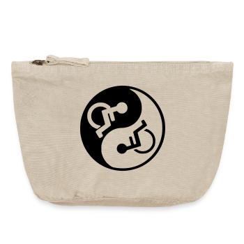 Rollstuhl Yin und Yang Symbol Bild # - Vintage Reißverschluss-Täschchen (18 x 21 cm) - Vintage Sand  - Vorne