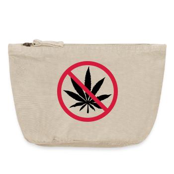 Weed Prohibited Sign - Vintage Zip Pouch 18 x 21 cm - vintage sand  - Front