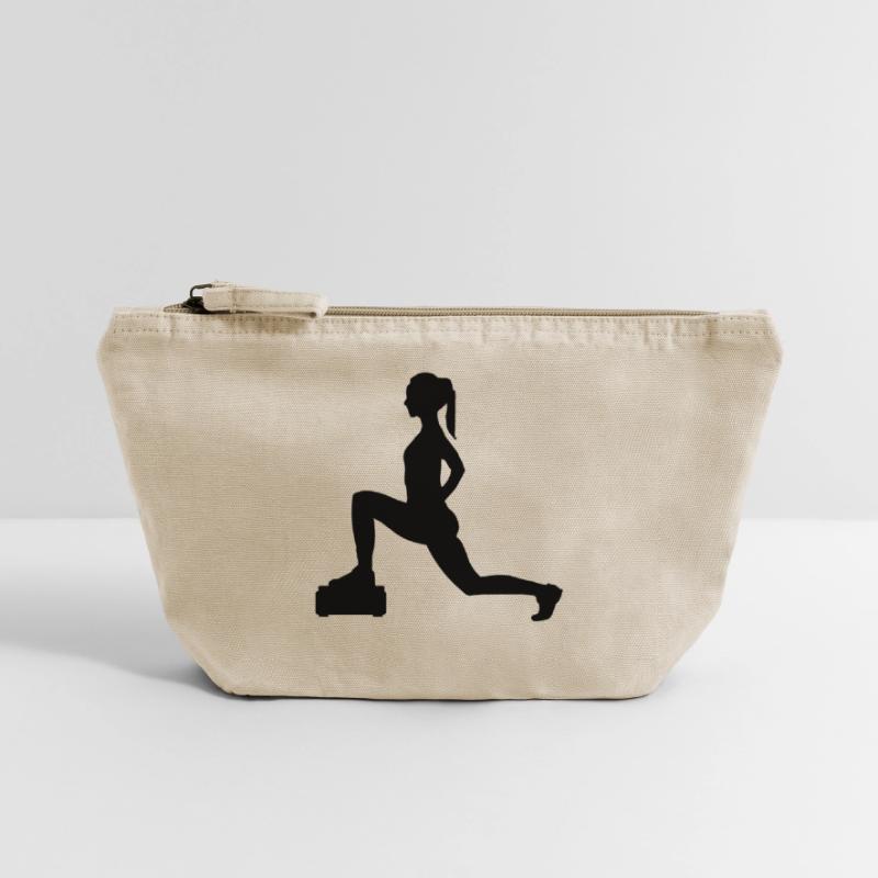 Mädchen oder Dame, die Schritte oder Aerobic macht Vintage Reißverschluss-Täschchen (18 x 21 cm)