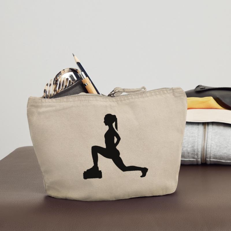 Mädchen oder Dame, die Schritte oder Aerobic macht Vintage Reißverschluss-Täschchen (18 x 21 cm)