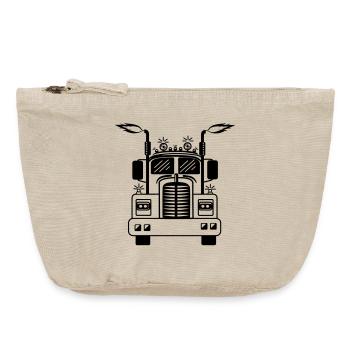Camion camion avec incendie - Pochette zippée vintage 18 x 21 cm - sable vintage  - Devant