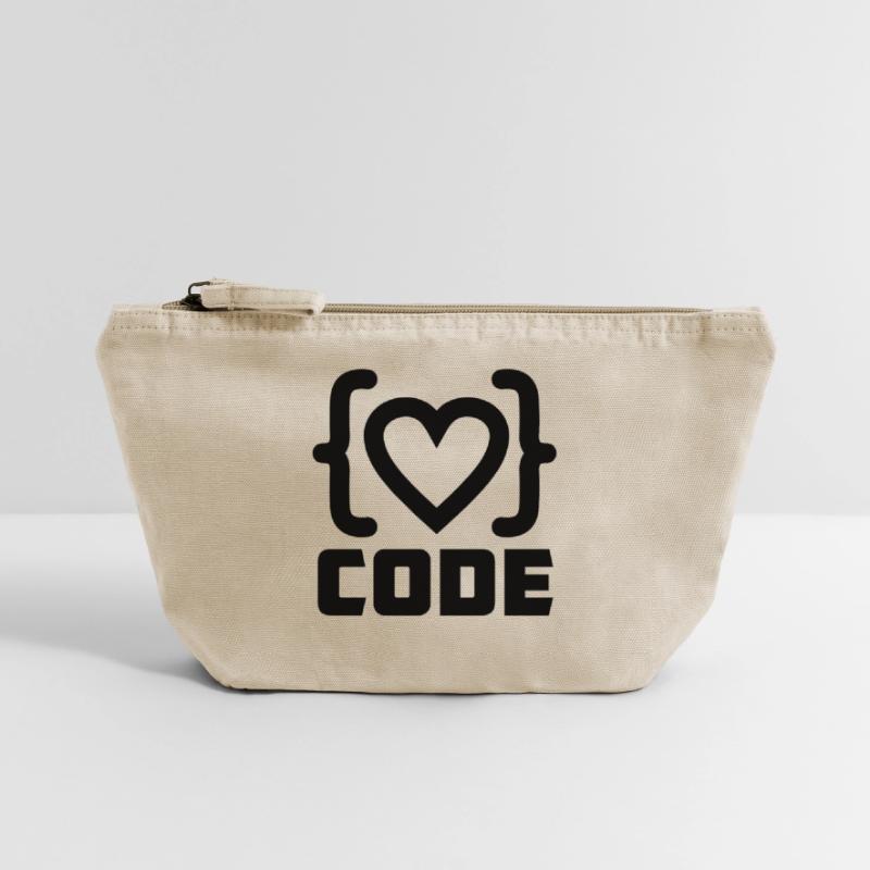 Herzprogrammierer Code Logo mit Text CODE Vintage Reißverschluss-Täschchen (18 x 21 cm)