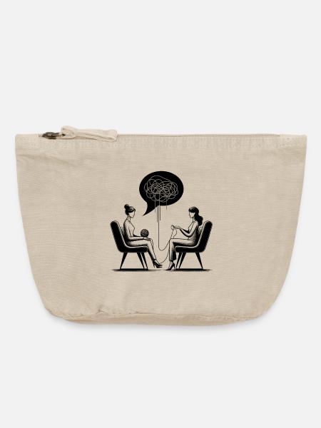 psychotherapie - Vintage Reißverschluss-Täschchen (18 x 21 cm) - Vintage Sand