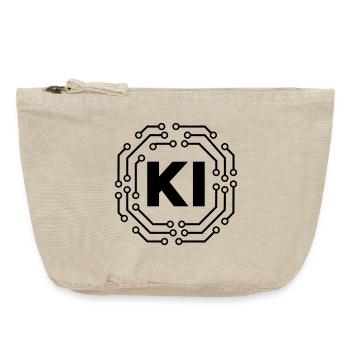 Künstliche Intelligenz Symbol Leiterbahnen Badge - Vintage Reißverschluss-Täschchen (18 x 21 cm) - Vintage Sand  - Vorne