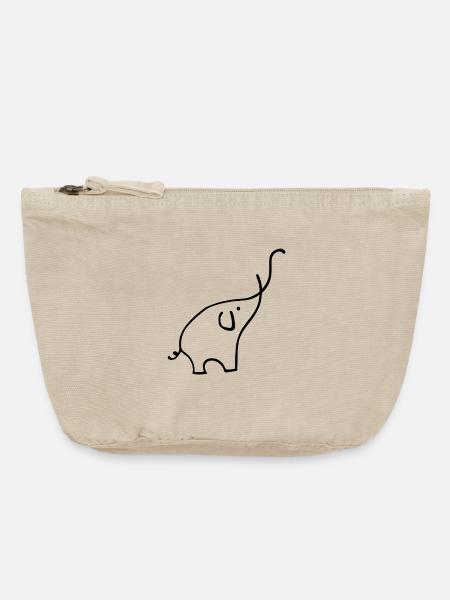 Elefant - Vintage Reißverschluss-Täschchen (18 x 21 cm) - Vintage Sand