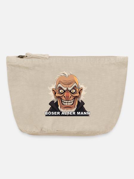 Böser Alter Mann Karikatur - Vintage Reißverschluss-Täschchen (18 x 21 cm) - Vintage Sand