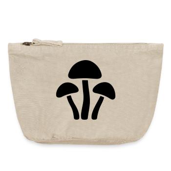 Icône Champignons - Pochette zippée vintage 18 x 21 cm - sable vintage  - Devant