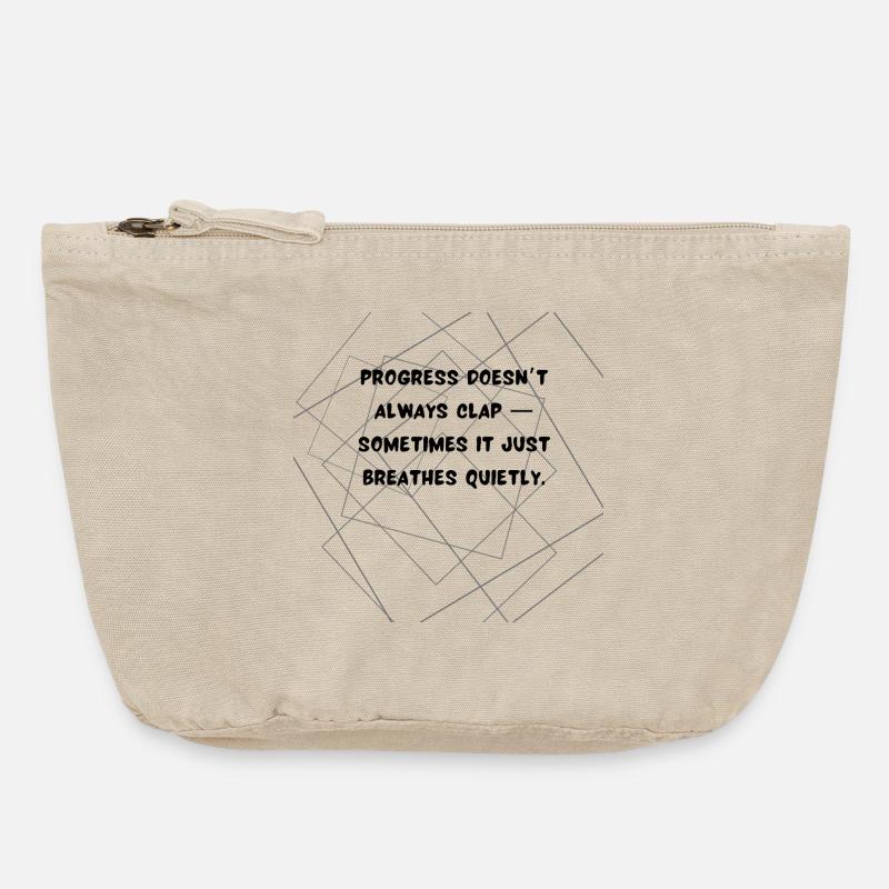 Progress Doesn’t Always Clap Deep Quote - Vintage Zip Pouch 18 x 21 cm - vintage sand 