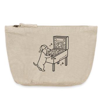 Pinball Pinball Dachshund Dog Kids - Vintage Zip Pouch 18 x 21 cm - vintage sand  - Front