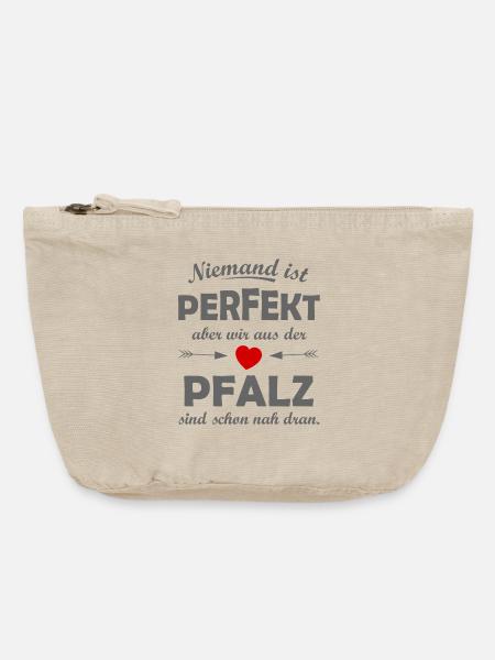 Pfälzer Stolz: Niemand ist perfekt - Vintage Reißverschluss-Täschchen (18 x 21 cm) - Vintage Sand