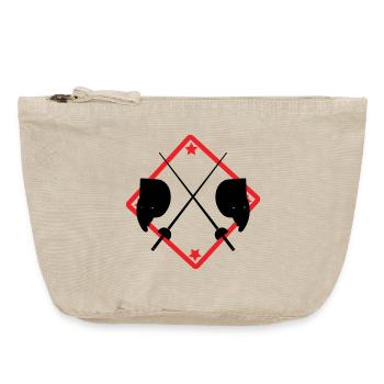Fencing Logo Masks and Cross Blades Red - Vintage Zip Pouch 18 x 21 cm - vintage sand  - Front