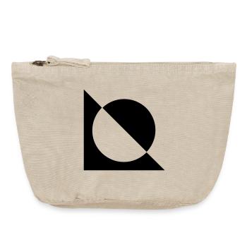 Black and white - Vintage Zip Pouch 18 x 21 cm - vintage sand  - Front