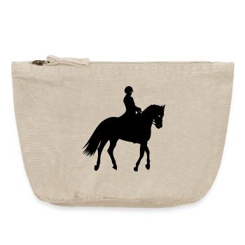 Horses, horse, riding, pony, cowboy, trot, Gallop - Vintage Zip Pouch 18 x 21 cm - vintage sand  - Front