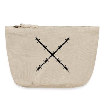 Barbed wire crossed - Vintage Zip Pouch 18 x 21 cm - vintage sand  - Front