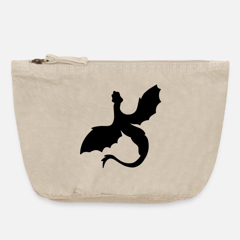Silhouette de serpent ailé légendaire - Pochette zippée vintage 18 x 21 cm - sable vintage 