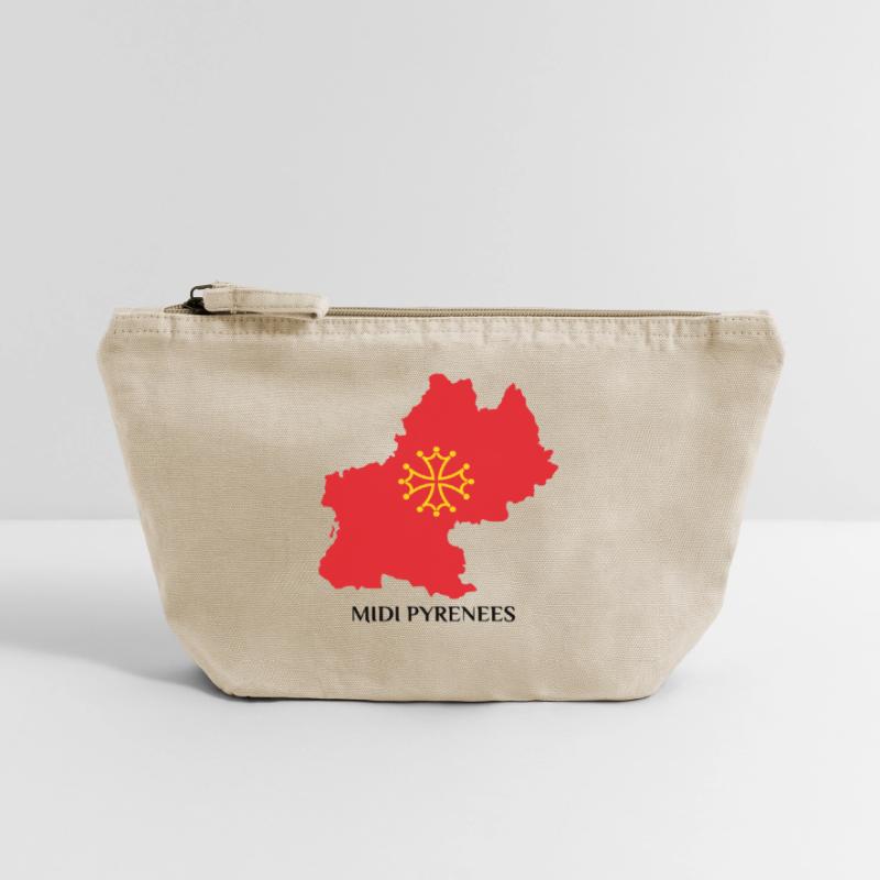 Carte du midi-pyrénée Pochette zippée vintage 18 x 21 cm