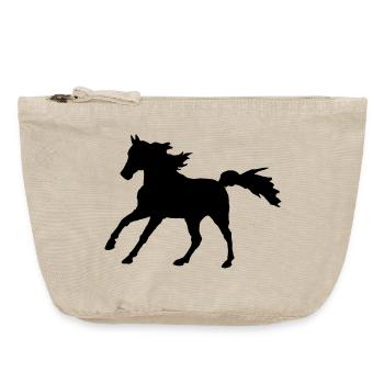 Cheval Pur-sang Arabian Gallop, noble Asil Arabian - Pochette zippée vintage 18 x 21 cm - sable vintage  - Devant