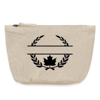 Canada maple leaf laurel wreath - Vintage Zip Pouch 18 x 21 cm - vintage sand  - Front