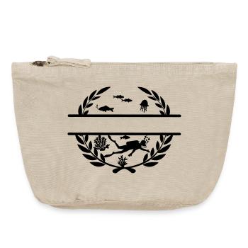 Taucher Unterwasser im Lorbeerkranz - Vintage Reißverschluss-Täschchen (18 x 21 cm) - Vintage Sand  - Vorne