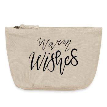 Warm Wishes – Handlettering Design Multi-Color Var - Vintage Zip Pouch 18 x 21 cm - vintage sand  - Front