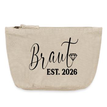 Wedding Engagement - Bride 2026 - Vintage Zip Pouch 18 x 21 cm - vintage sand  - Front
